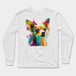 Retro Pop art Chihuahua Breed Art Long Sleeve T-Shirt